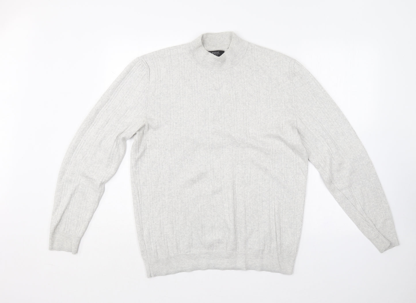 NEXT Womens Grey Crew Neck  Cotton Pullover Jumper Size L