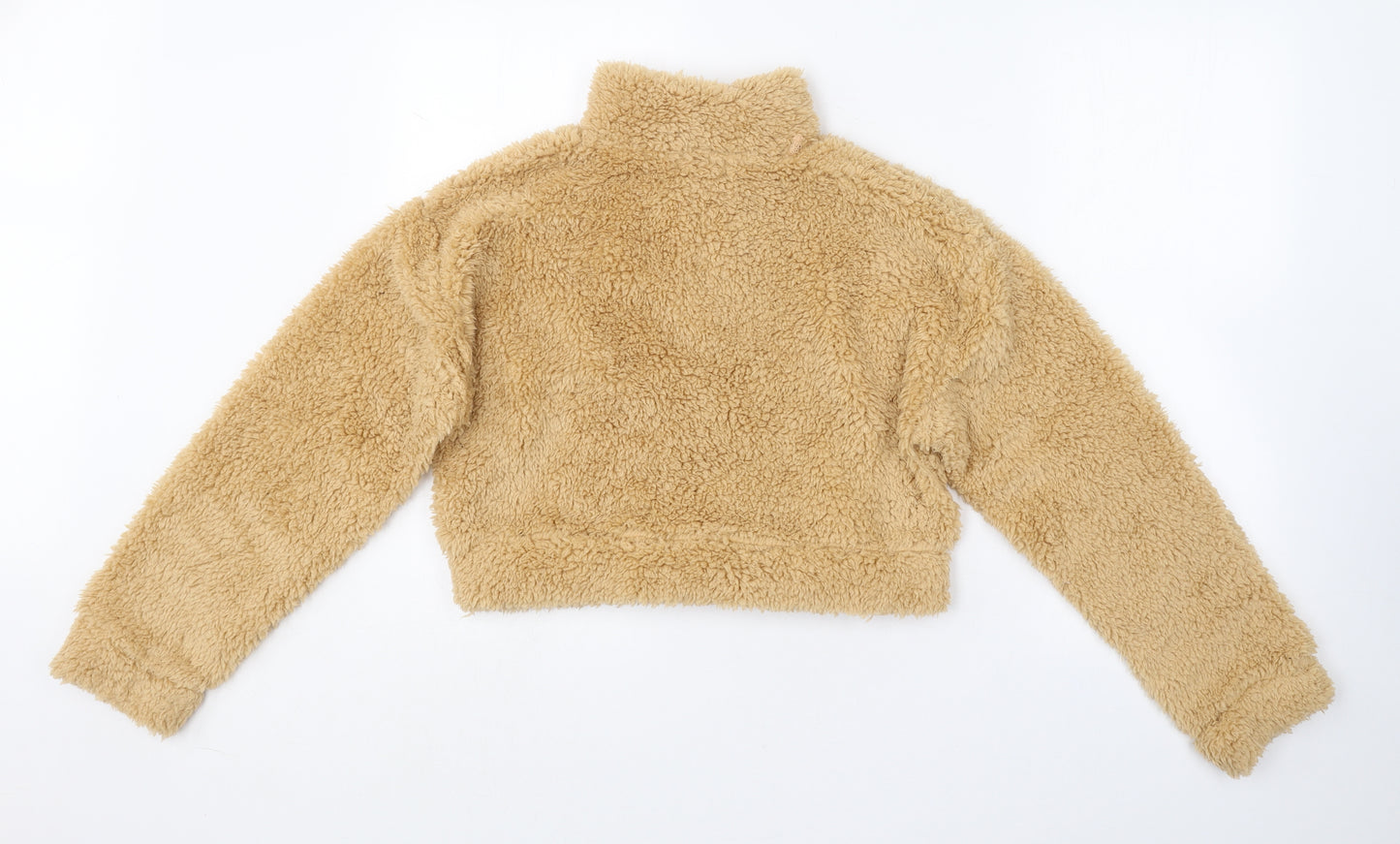 PRETTYLITTLETHING Womens Brown Collared  Polyester Pullover Jumper Size M