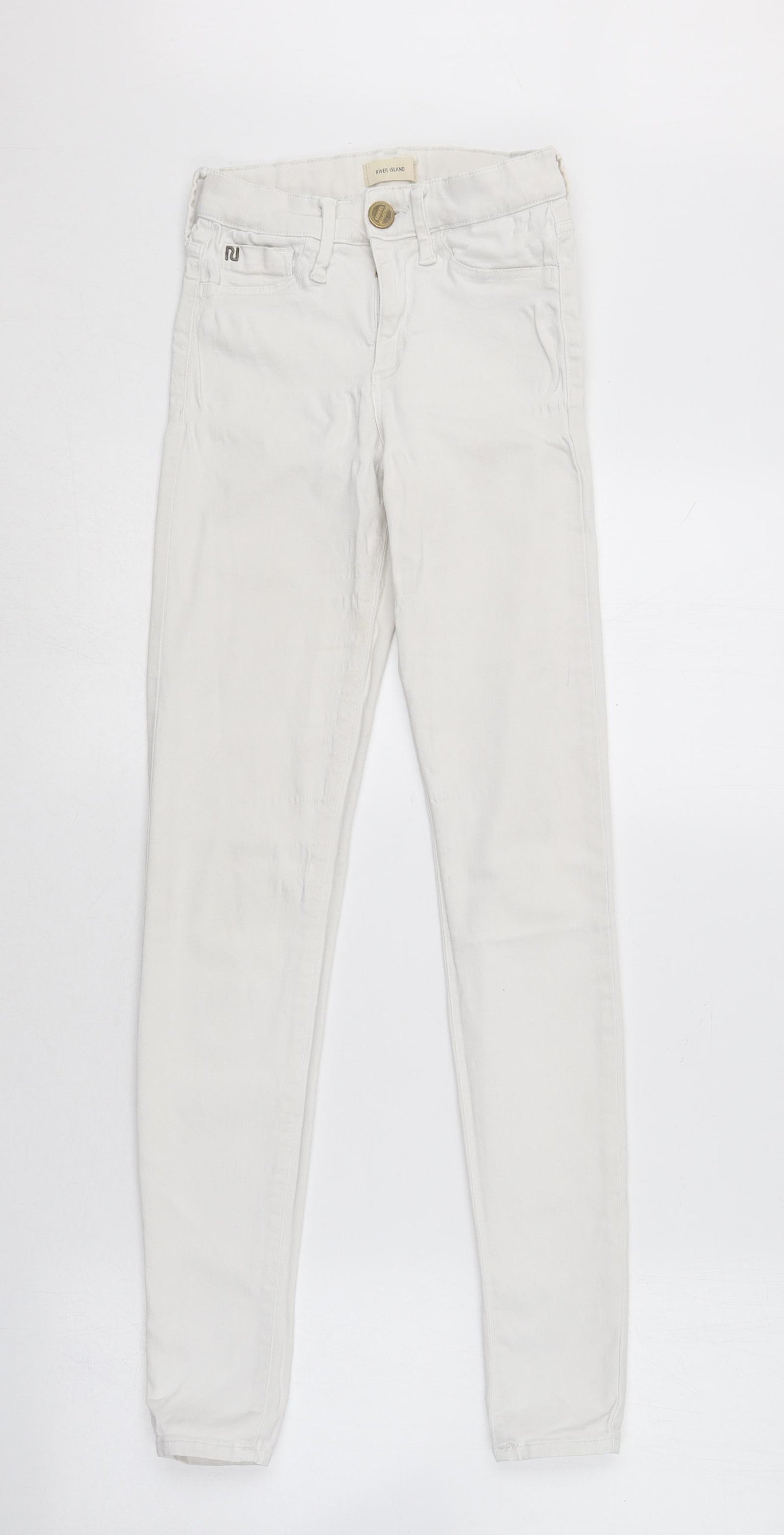 River Island Womens White  Cotton Skinny Jeans Size 6 L28 in Regular