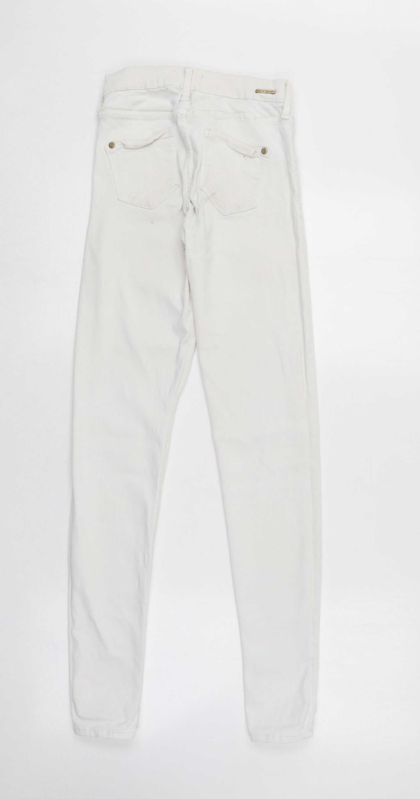River Island Womens White  Cotton Skinny Jeans Size 6 L28 in Regular
