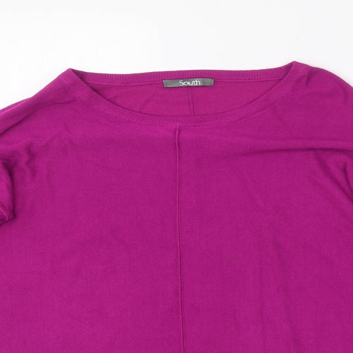 South Womens Pink Round Neck  Viscose Pullover Jumper Size 8