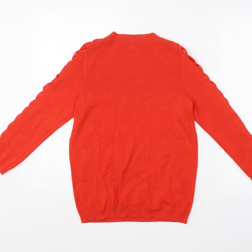 Soon Womens Red Crew Neck  Viscose Pullover Jumper Size 8
