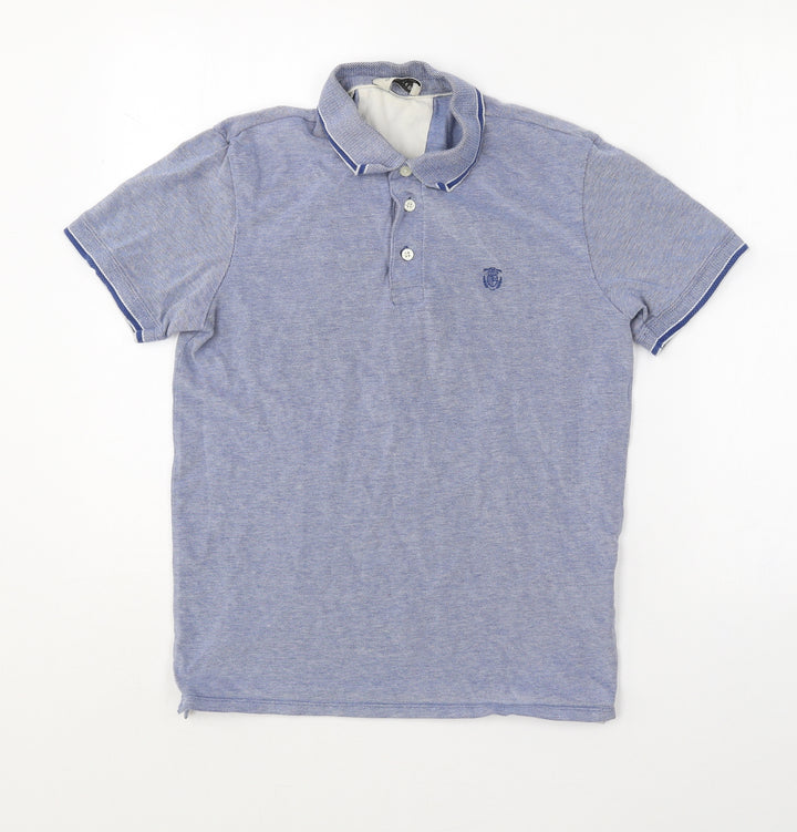 Selected Homme Womens Blue Cotton Basic Polo Size M Collared