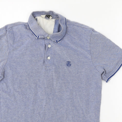 Selected Homme Womens Blue  Cotton Basic Polo Size M Collared