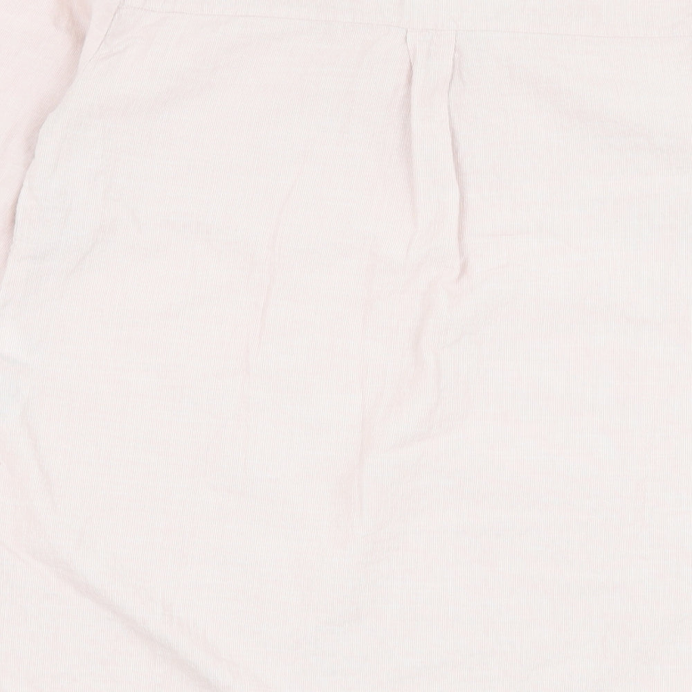 New Look Womens Pink  Cotton Basic Blouse Size 8 V-Neck