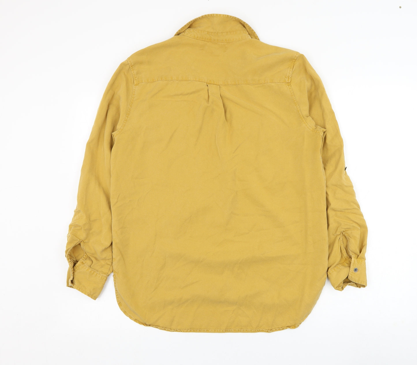 NEXT Womens Yellow  Lyocell Basic Blouse Size 10 Collared