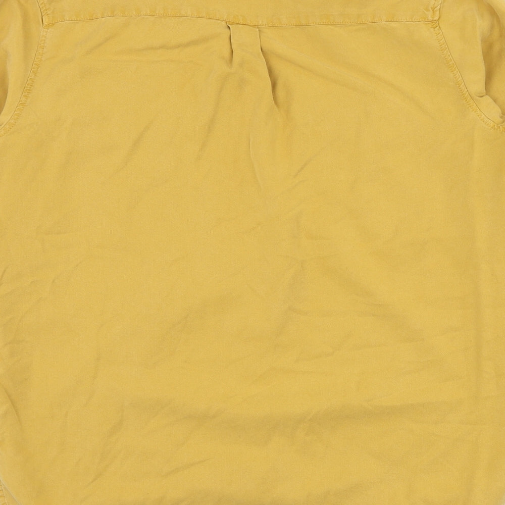 NEXT Womens Yellow  Lyocell Basic Blouse Size 10 Collared