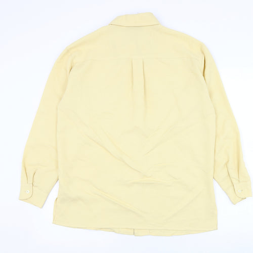 BHS Womens Yellow  Viscose Basic Button-Up Size 10 Collared