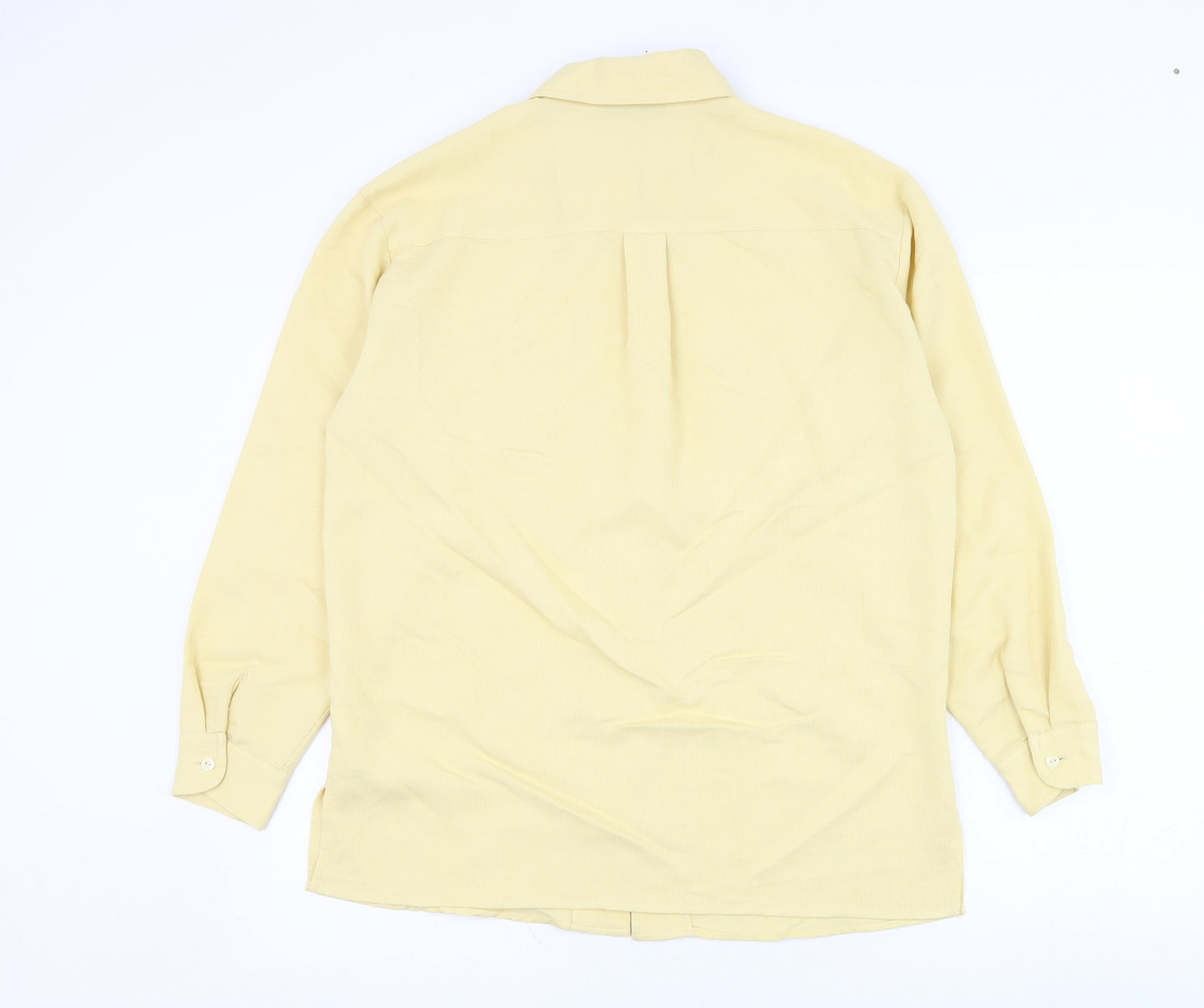 BHS Womens Yellow  Viscose Basic Button-Up Size 10 Collared