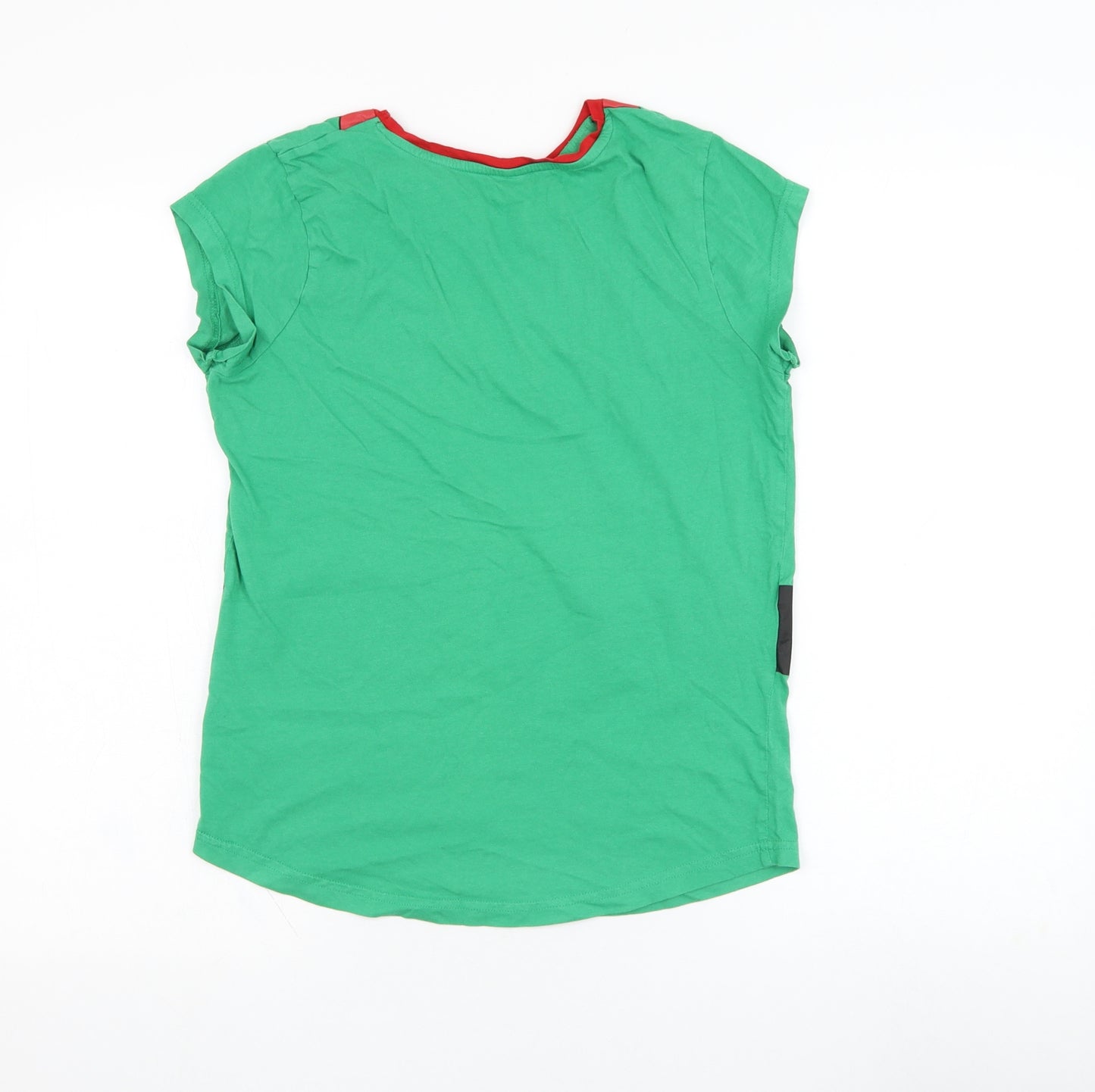 George Womens Green  Cotton Basic T-Shirt Size 8 Round Neck - Elf, Christmas