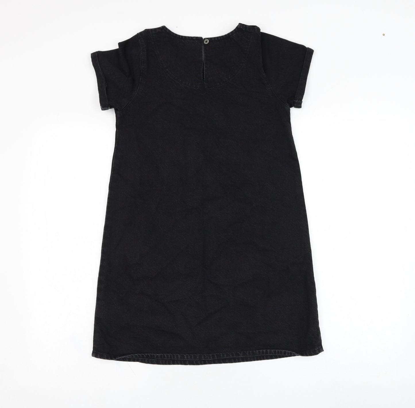 NEXT Girls Black  Cotton A-Line  Size 11 Years  Round Neck Zip