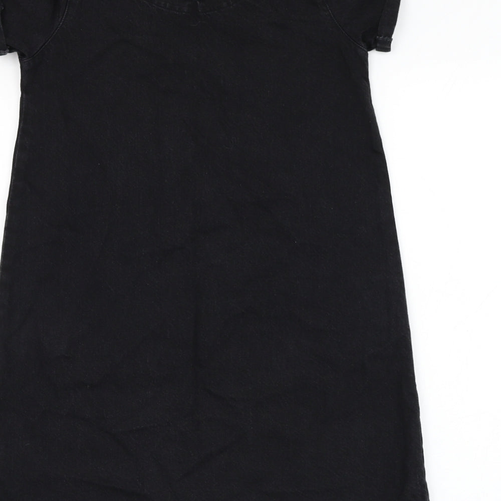 NEXT Girls Black  Cotton A-Line  Size 11 Years  Round Neck Zip