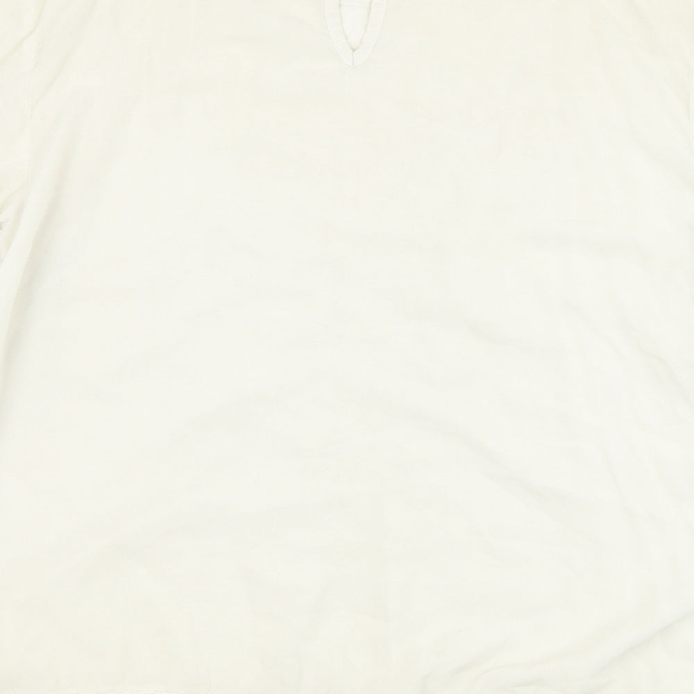 F&F Womens Ivory  Viscose Basic Blouse Size 16 Round Neck