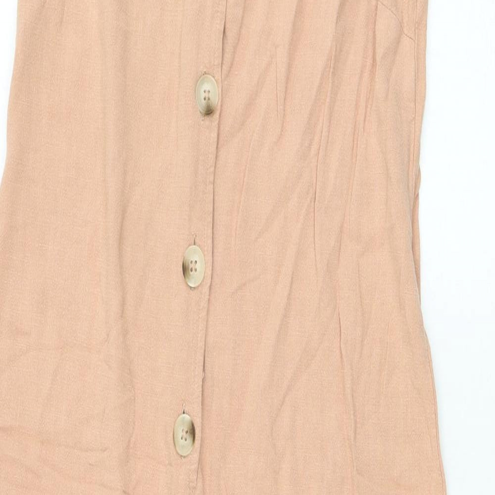 New Look Womens Pink  Viscose Playsuit One-Piece Size 10 L19 in Button
