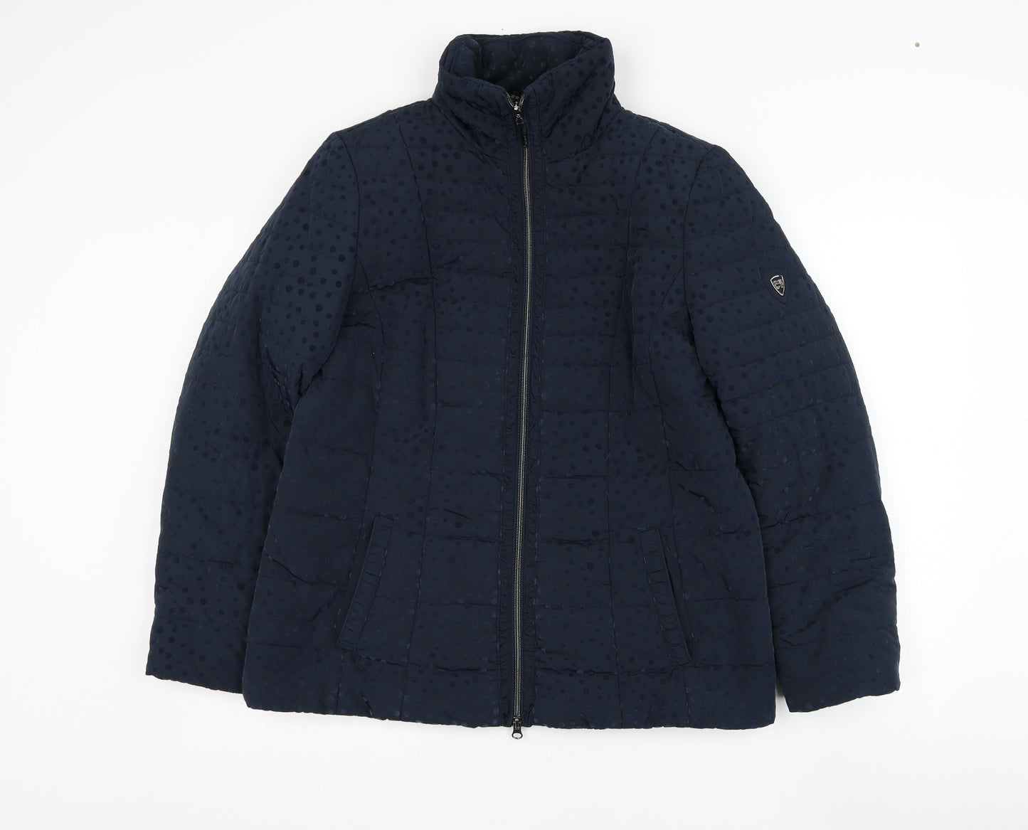 Barbara Lebek Womens Blue   Puffer Jacket Coat Size 14  Zip