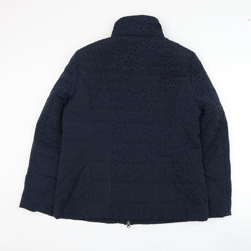 Barbara Lebek Womens Blue   Puffer Jacket Coat Size 14  Zip
