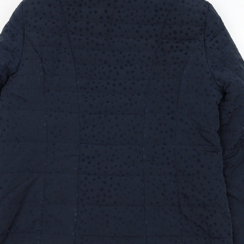 Barbara Lebek Womens Blue   Puffer Jacket Coat Size 14  Zip