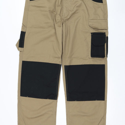 Parkside Mens Brown  Polyester Carpenter Trousers Size 38 in L32 in Regular Zip