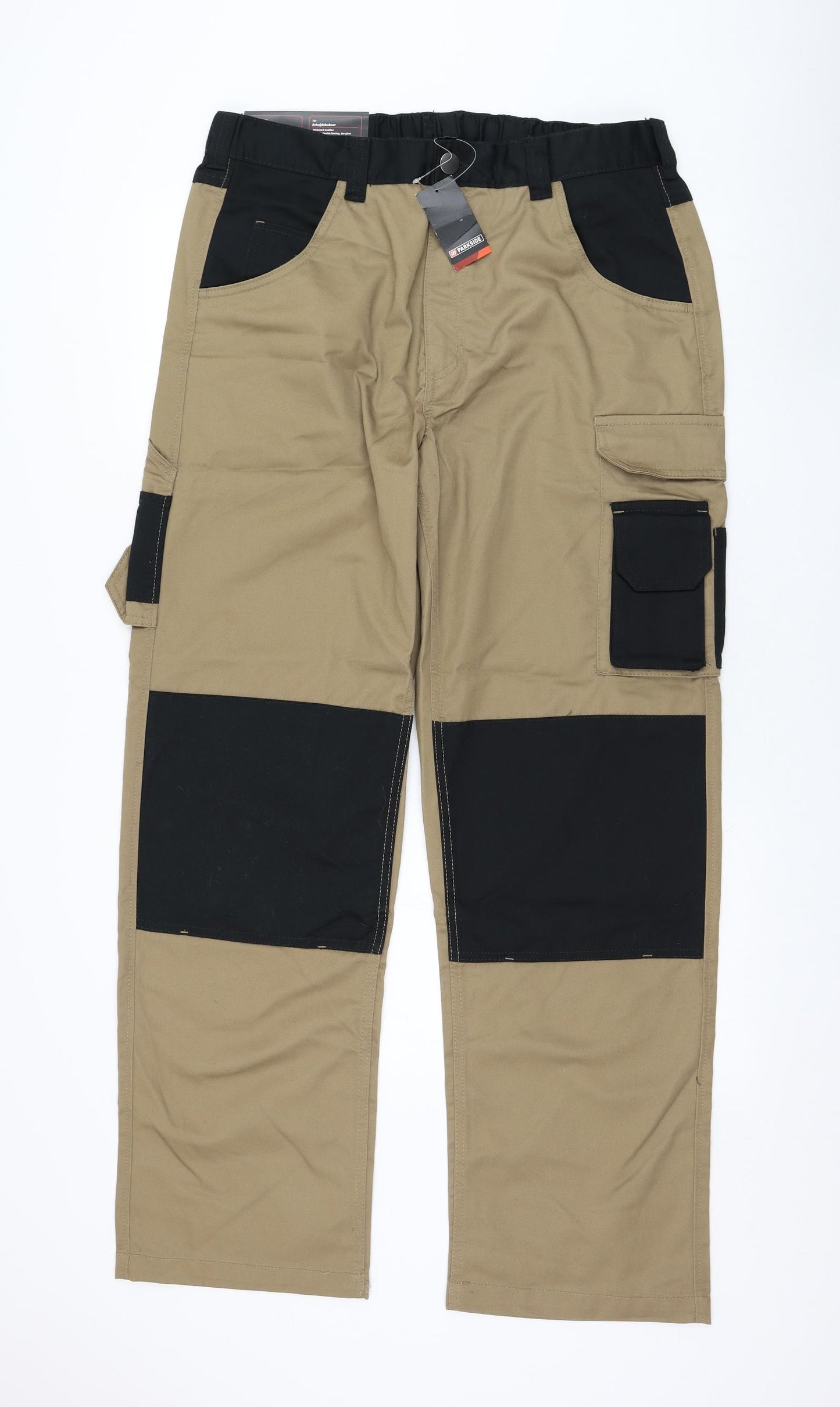 Parkside Mens Brown  Polyester Carpenter Trousers Size 38 in L32 in Regular Zip