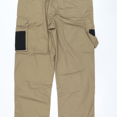 Parkside Mens Brown  Polyester Carpenter Trousers Size 38 in L32 in Regular Zip