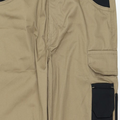 Parkside Mens Brown  Polyester Carpenter Trousers Size 38 in L32 in Regular Zip