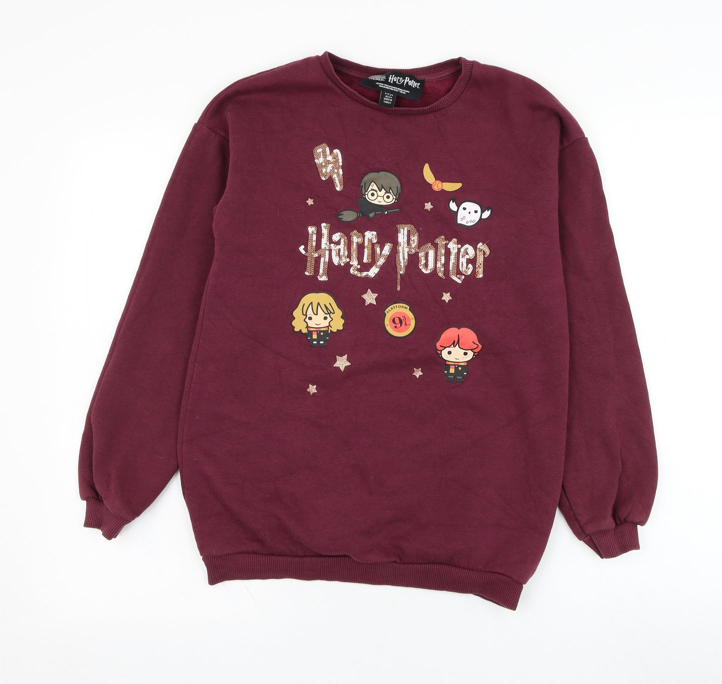 Primark Girls Purple  Cotton Pullover Sweatshirt Size 11-12 Years  Pullover - Harry Potter