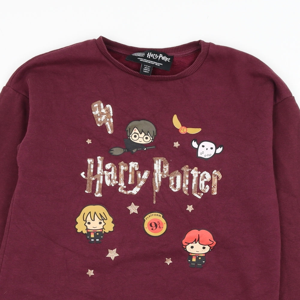 Primark Girls Purple  Cotton Pullover Sweatshirt Size 11-12 Years  Pullover - Harry Potter