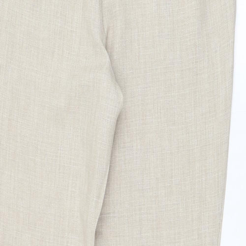 Collection Womens Beige  Polyester Trousers  Size 14 L28 in Regular Zip