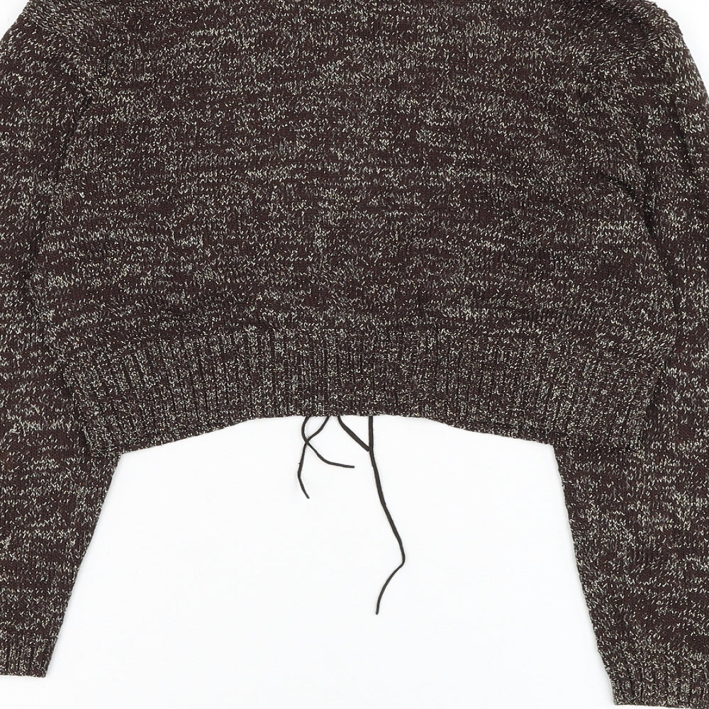 River Island Womens Brown V-Neck  Viscose Cardigan Jumper Size 10