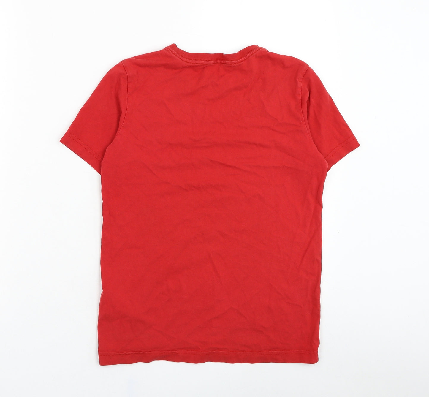 adidas Boys Red  Cotton Basic T-Shirt Size 11-12 Years Round Neck Pullover