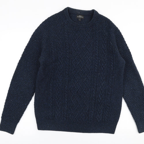 Next  Mens Blue Round Neck  Acrylic Pullover Jumper Size M