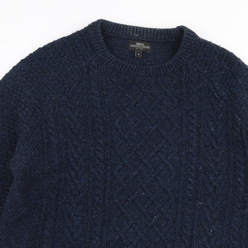 Next  Mens Blue Round Neck  Acrylic Pullover Jumper Size M
