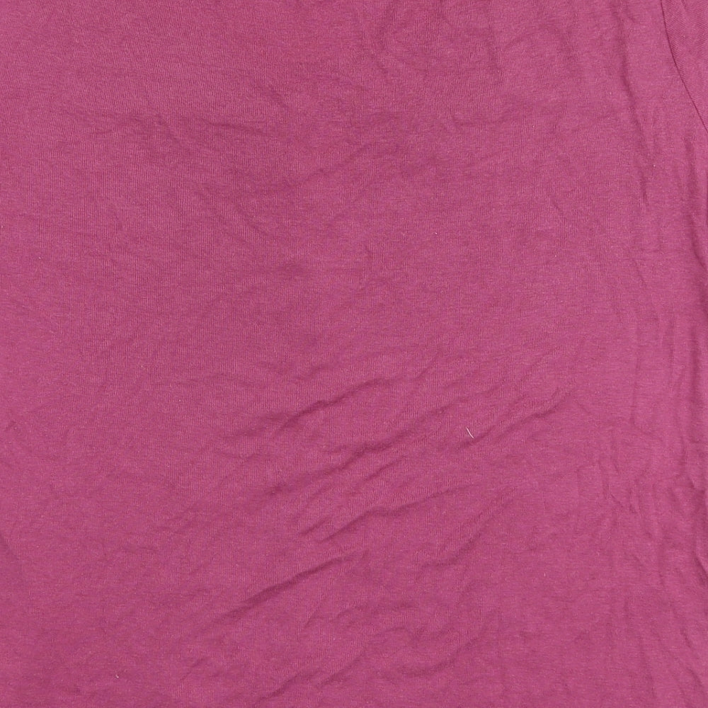 John Lewis Womens Pink  Cotton Jersey T-Shirt Size 12 V-Neck