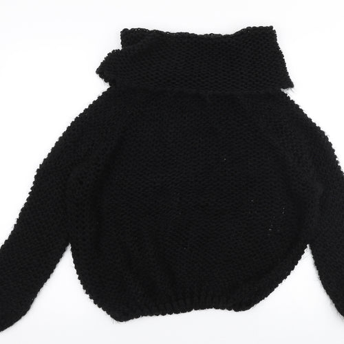 Katsumi Womens Black Roll Neck  Acrylic Pullover Jumper Size M