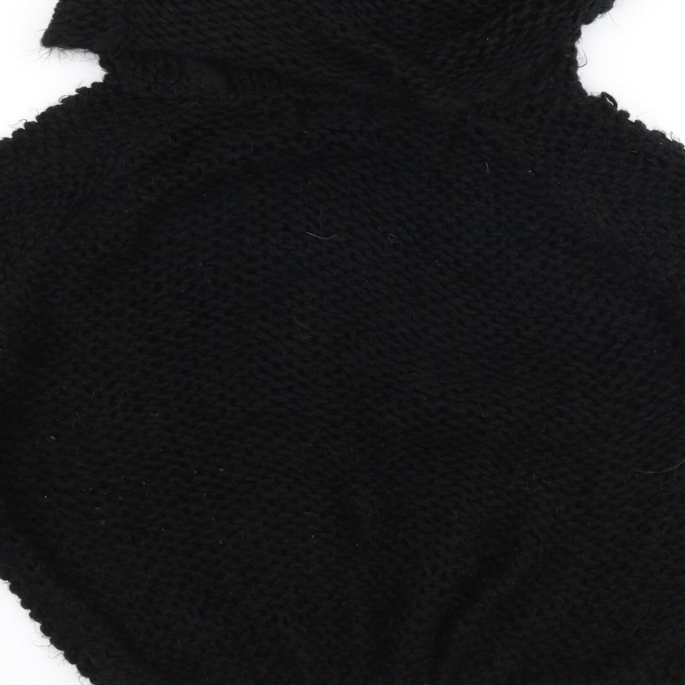 Katsumi Womens Black Roll Neck  Acrylic Pullover Jumper Size M