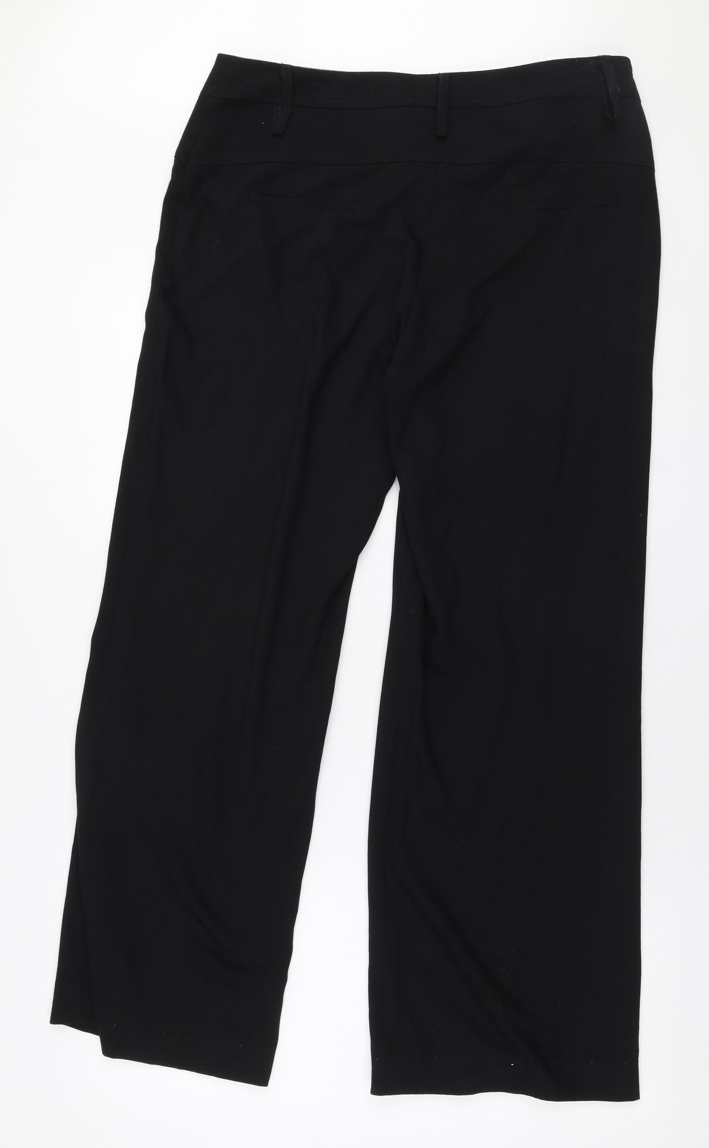 NEXT Womens Black  Polyester Trousers  Size 12 L30 in Regular Zip