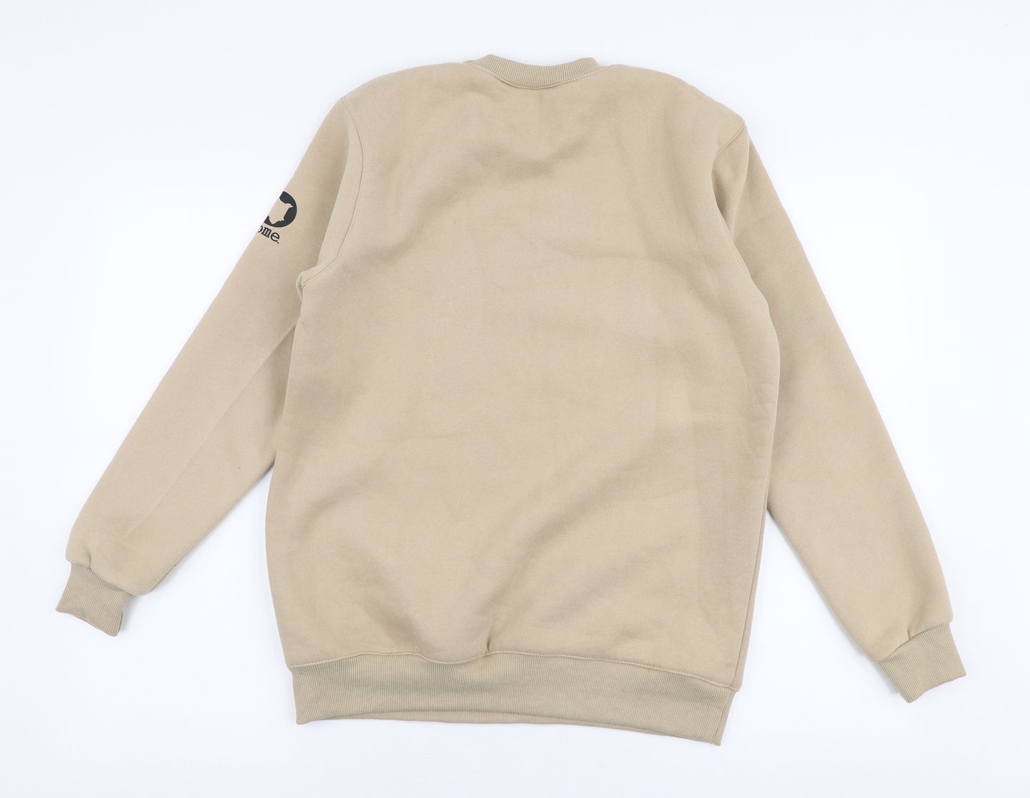 hOme Mens Beige  Polyester Pullover Sweatshirt Size M