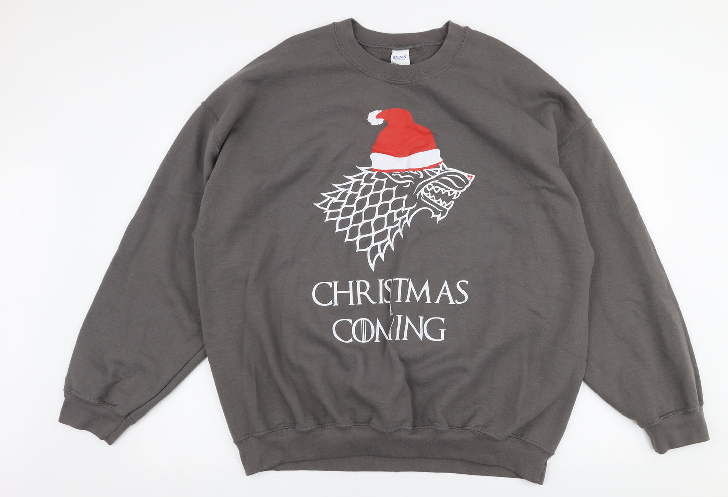 Gildan Mens Grey  Cotton Pullover Sweatshirt Size 2XL   - Game of thrones