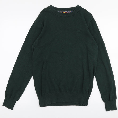 Devil's Advocate  Mens Green Round Neck  Cotton Pullover Jumper Size S