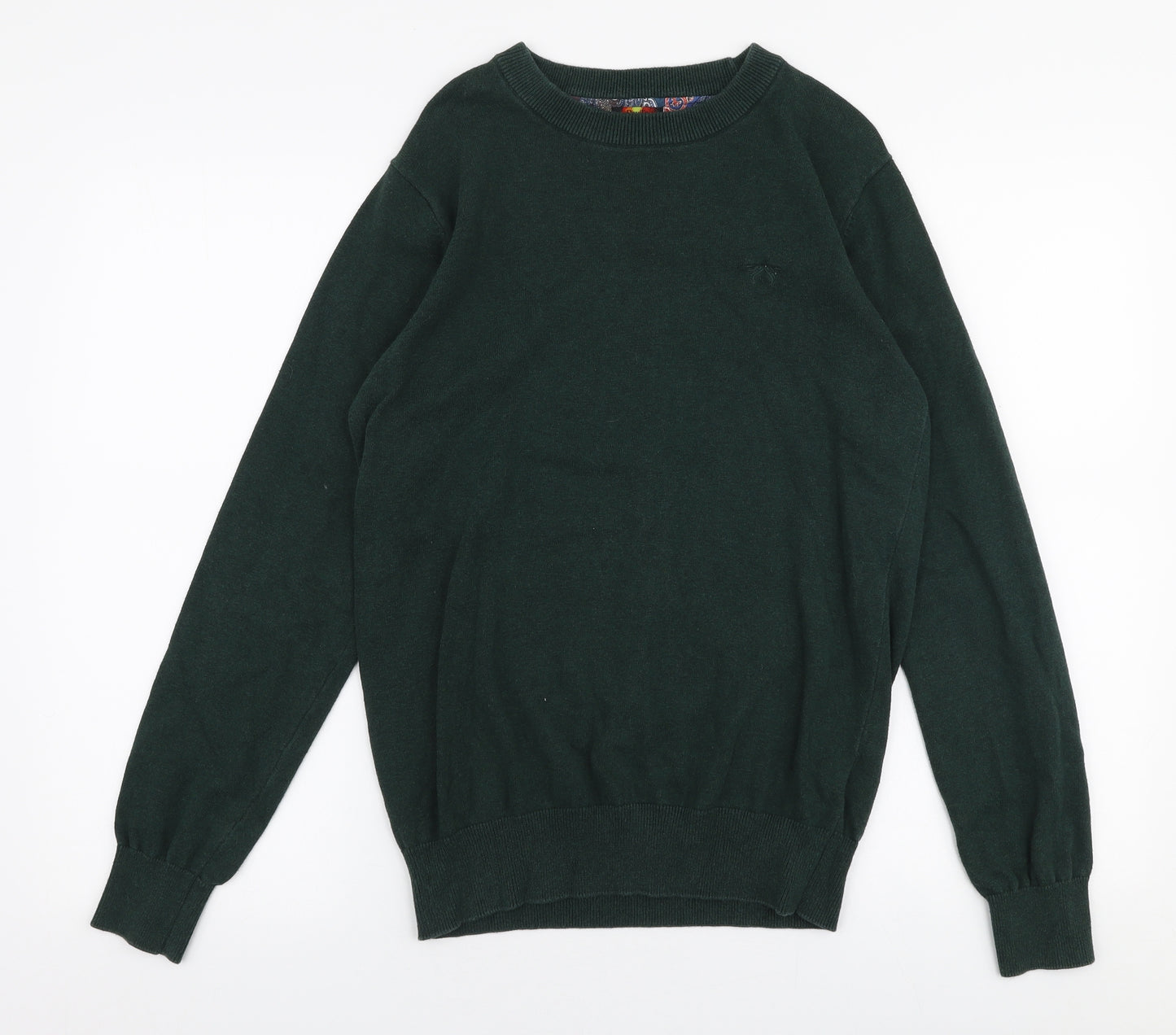 Devil's Advocate  Mens Green Round Neck  Cotton Pullover Jumper Size S