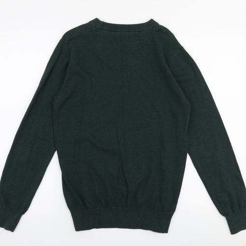 Devil's Advocate  Mens Green Round Neck  Cotton Pullover Jumper Size S