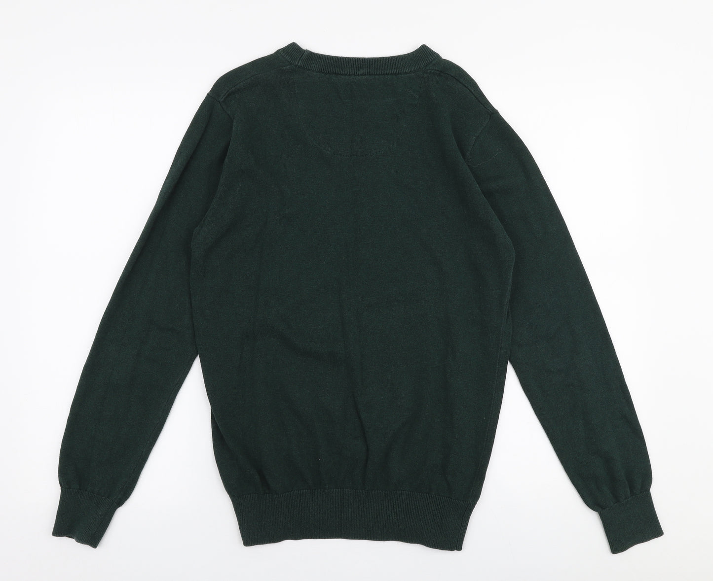 Devil's Advocate  Mens Green Round Neck  Cotton Pullover Jumper Size S