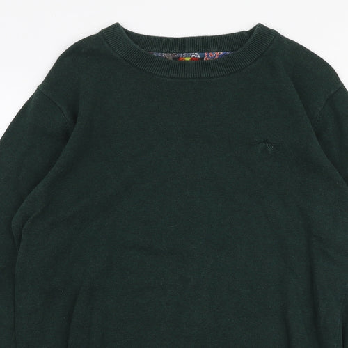 Devil's Advocate  Mens Green Round Neck  Cotton Pullover Jumper Size S
