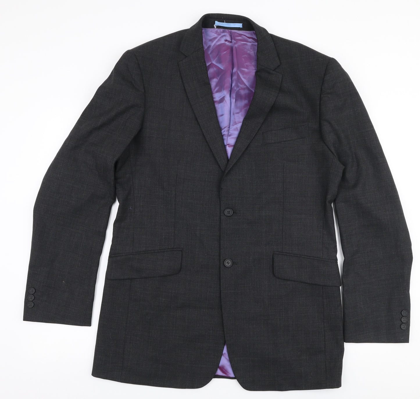 Burton Mens Grey  Viscose Jacket Suit Jacket Size 40