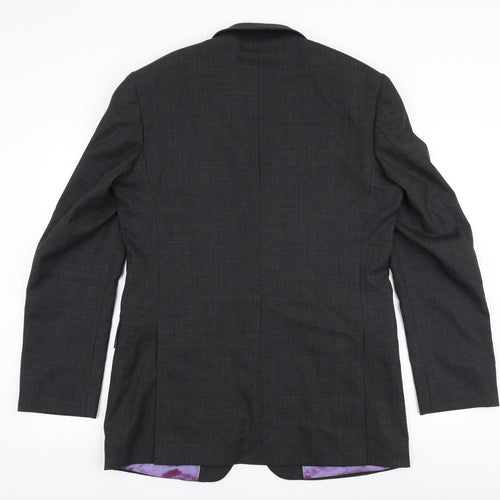 Burton Mens Grey  Viscose Jacket Suit Jacket Size 40