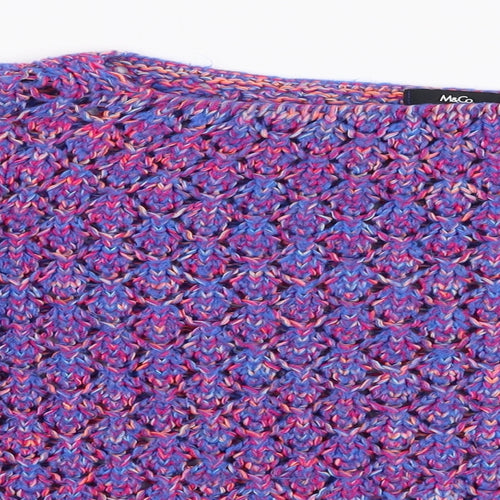 M&Co Womens Multicoloured Boat Neck  Acrylic Pullover Jumper Size S
