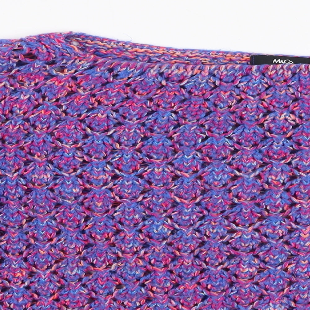 M&Co Womens Multicoloured Boat Neck  Acrylic Pullover Jumper Size S
