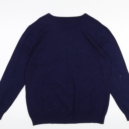 Autonomy Womens Blue Round Neck  Viscose Pullover Jumper Size M