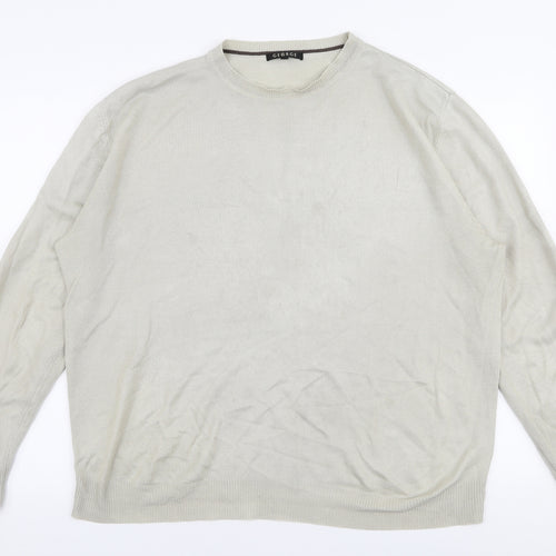 George Mens Grey Round Neck  Acrylic Pullover Jumper Size L