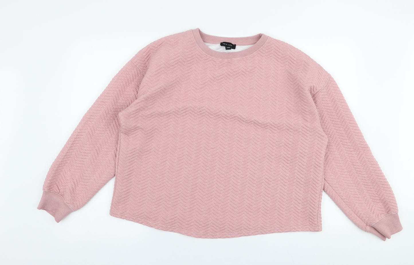 New Look Womens Pink Round Neck  Polyester Pullover Jumper Size L